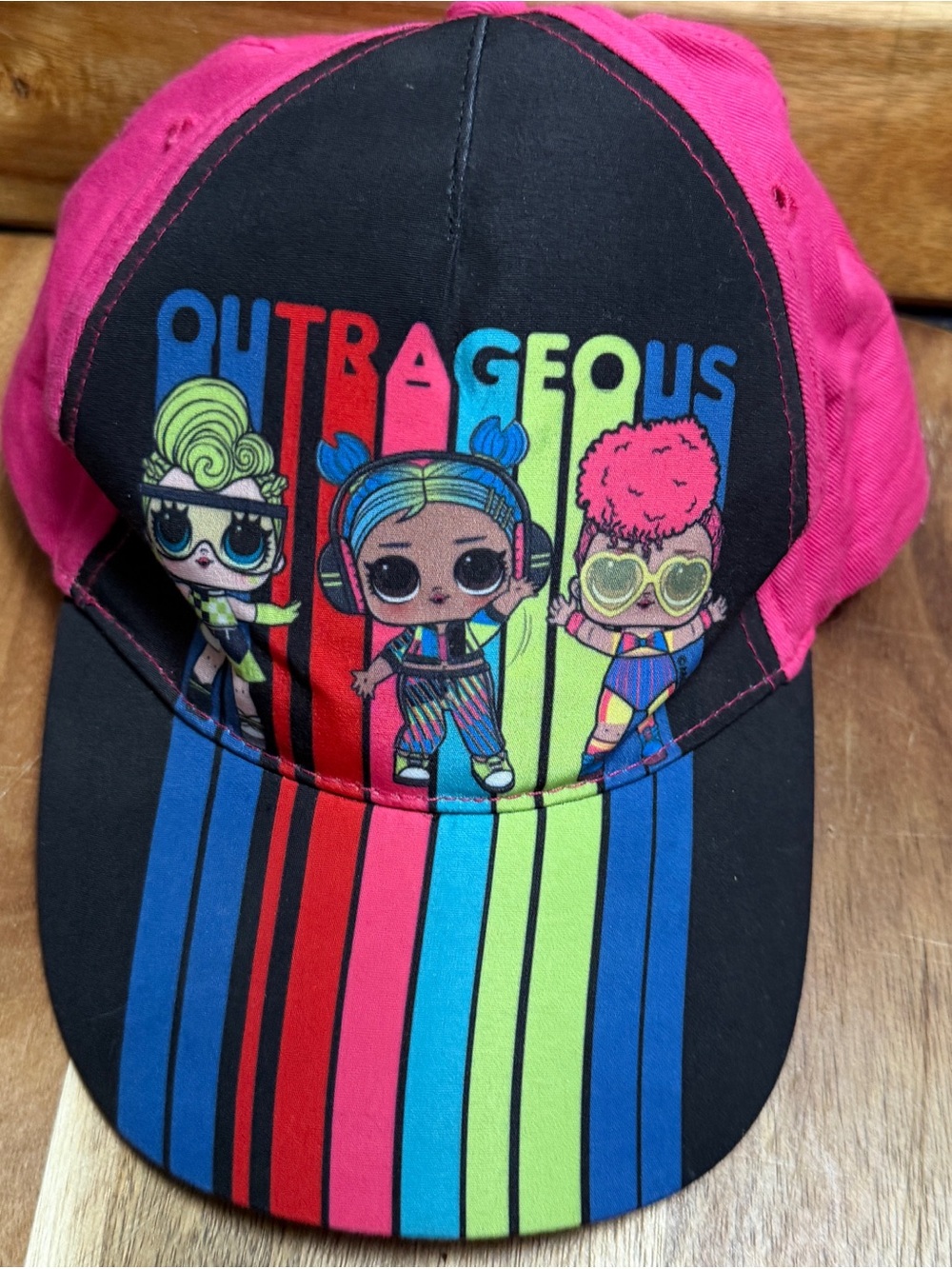 LOL Surprise | Big Mids Pink & Black Ball Cap LOL Outrageous Graphics, Size OSFM